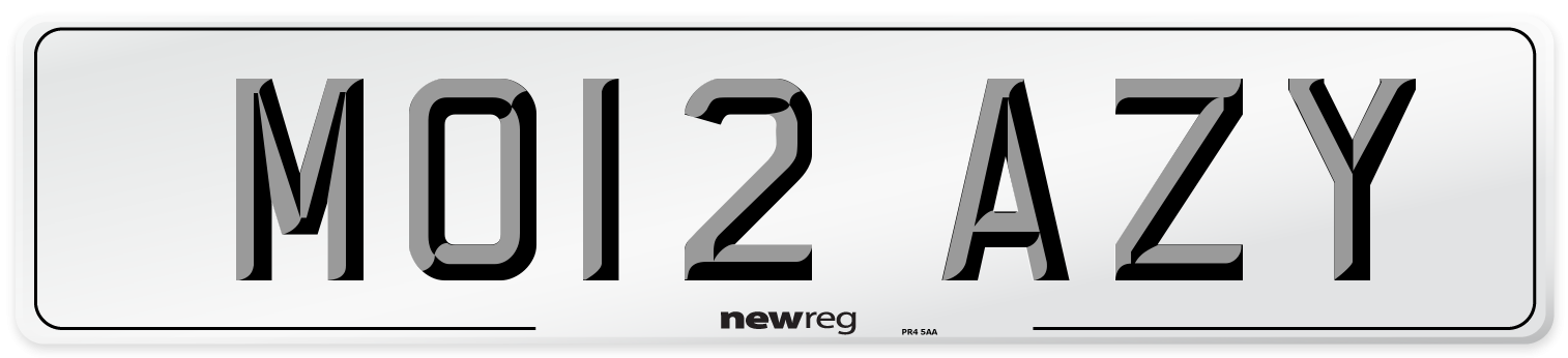 MO12 AZY Number Plate from New Reg